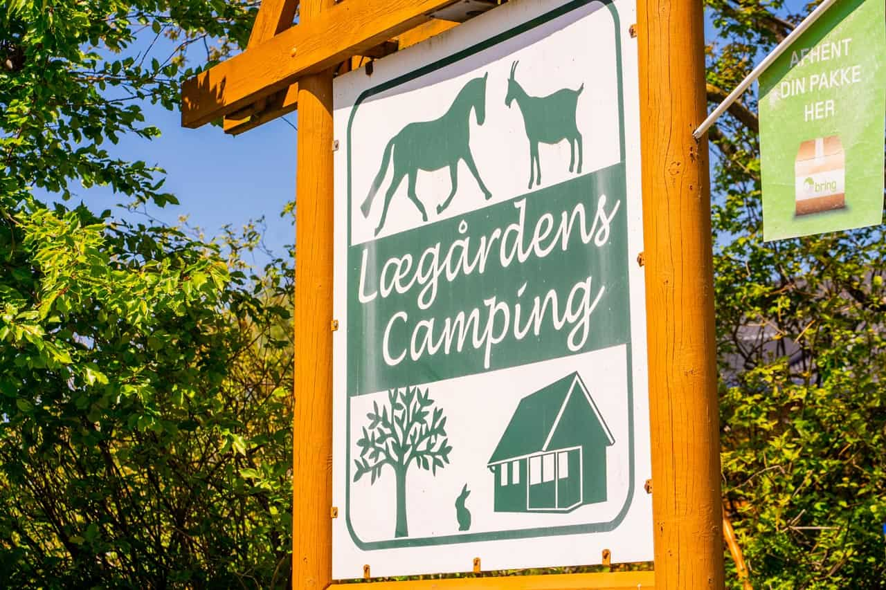 Skilt ved indgangen til Lægårdens Camping i Karise
