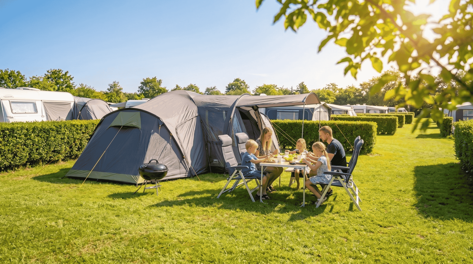 Telt på Lægårdens Camping