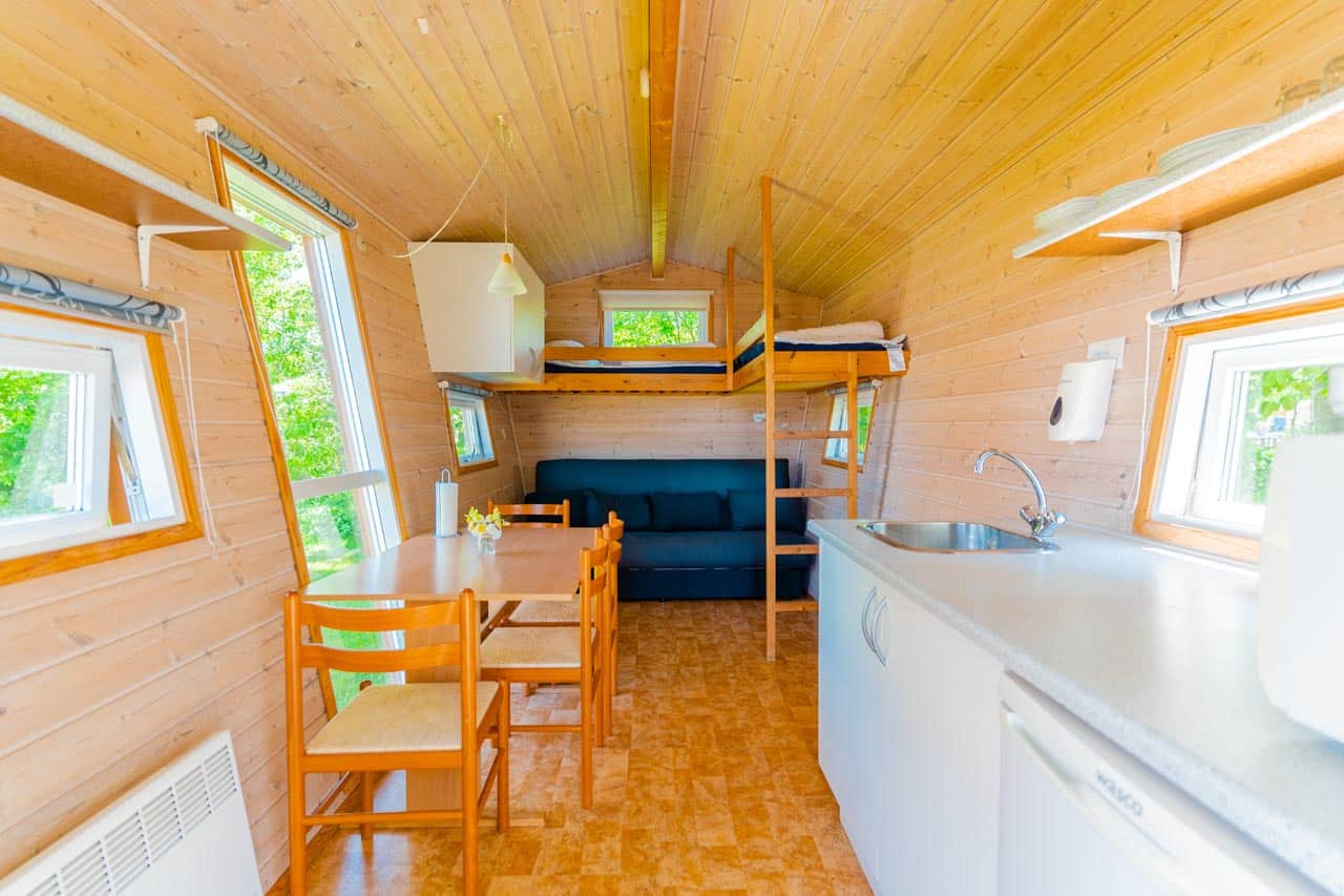 Indretning i en campinghytte på Sjælland